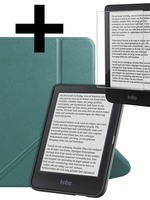 LUQ LUQ Kobo Clara BW Hoesje Trifold Met Screenprotector - Donkergroen