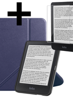LUQ LUQ Kobo Clara BW Hoesje Trifold Met Screenprotector - Donkerblauw