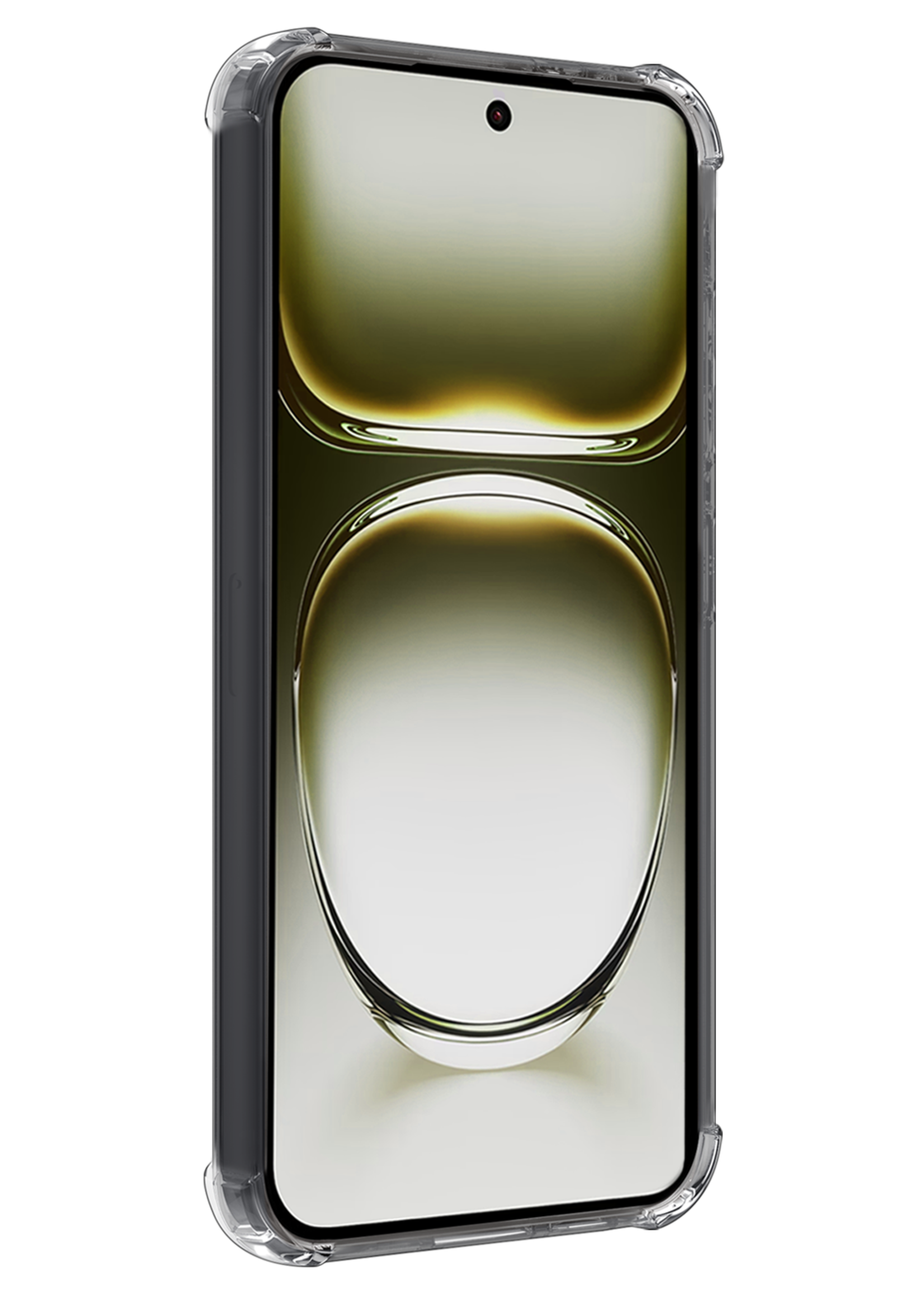 LUQ Hoesje Geschikt voor Oppo Reno12 Hoesje Shock Proof Cover Case Shockproof Met Screenprotector - Hoes Geschikt voor Oppo Reno12 Hoes Siliconen Back Case - Transparant