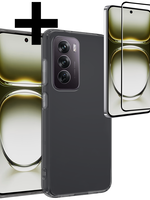 LUQ LUQ Oppo Reno12 Hoesje Siliconen Met Screenprotector - Transparant