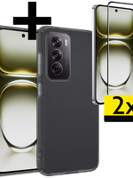 LUQ LUQ Oppo Reno12 Hoesje Siliconen Met 2x Screenprotector - Transparant