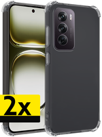 LUQ LUQ Oppo Reno12 Pro Hoesje Shockproof - Transparant - 2 PACK