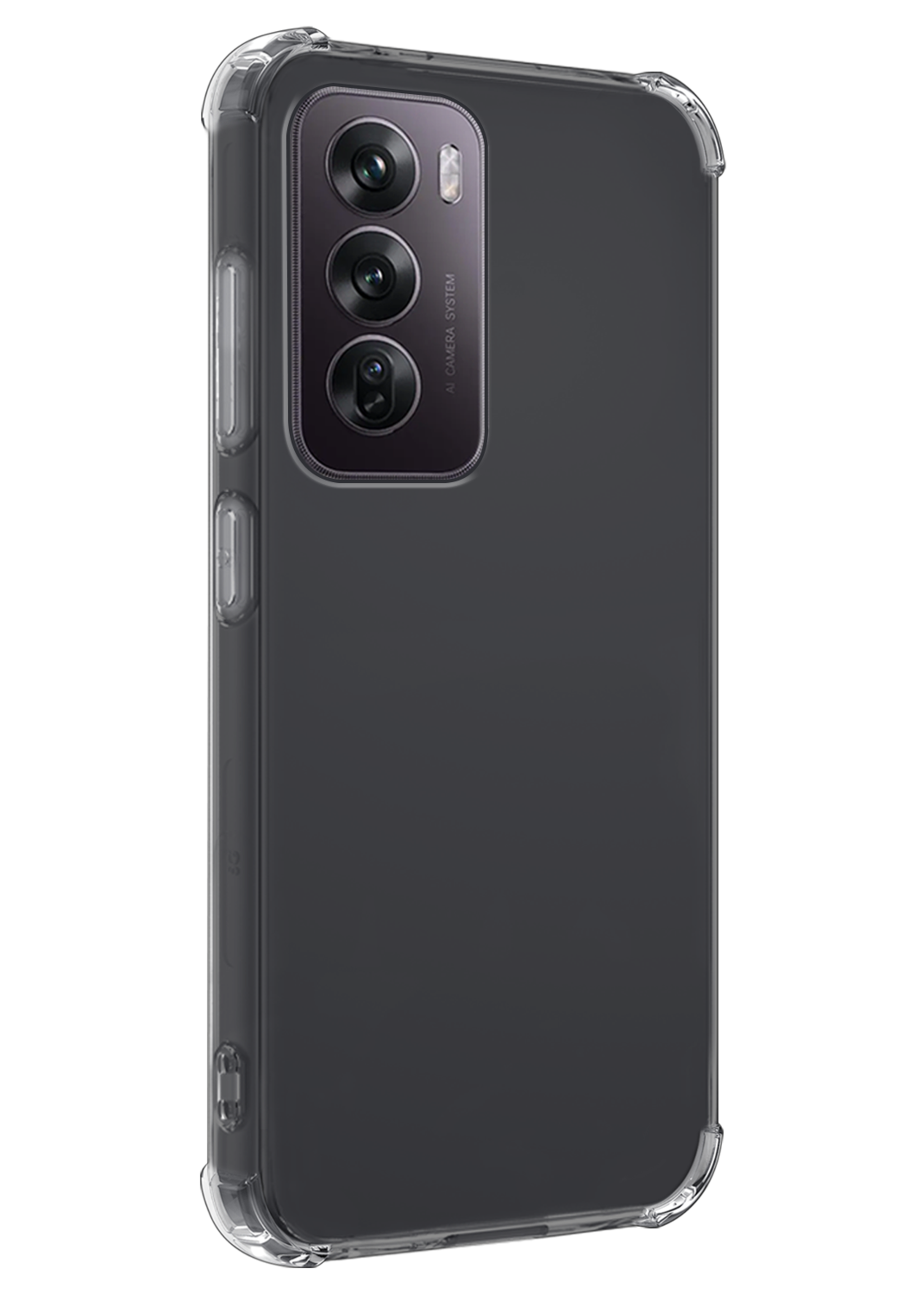 LUQ Hoesje Geschikt voor Oppo Reno12 Pro Hoesje Shock Proof Cover Case Shockproof Met 2x Screenprotector - Hoes Geschikt voor Oppo Reno12 Pro Hoes Siliconen Back Case - Transparant