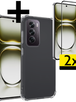 LUQ LUQ Oppo Reno12 Pro Hoesje Shockproof Met 2x Screenprotector