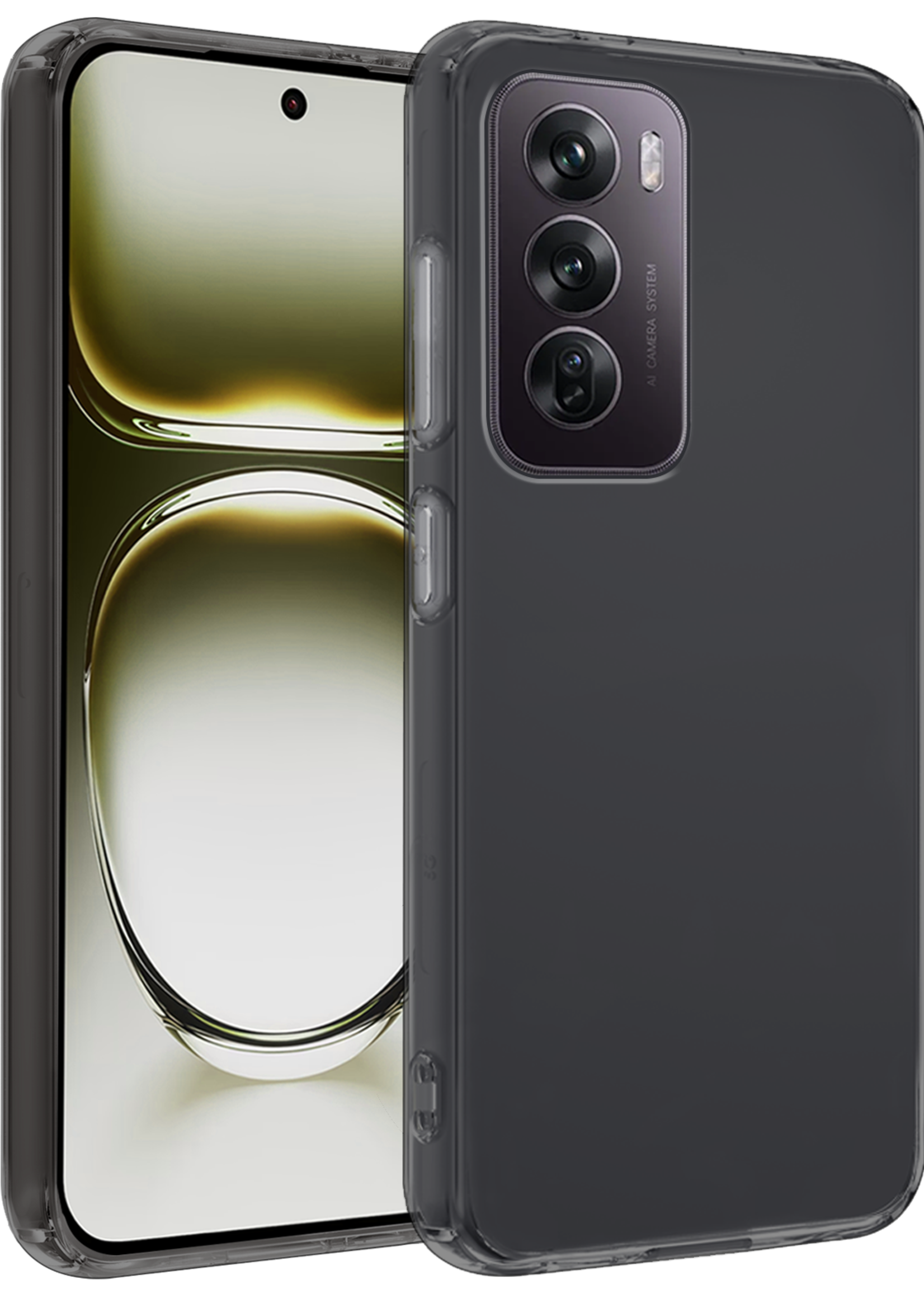 LUQ Hoes Geschikt voor Oppo Reno12 Pro Hoesje Siliconen Back Cover Case - Hoesje Geschikt voor Oppo Reno12 Pro Hoes Cover Hoesje - Transparant