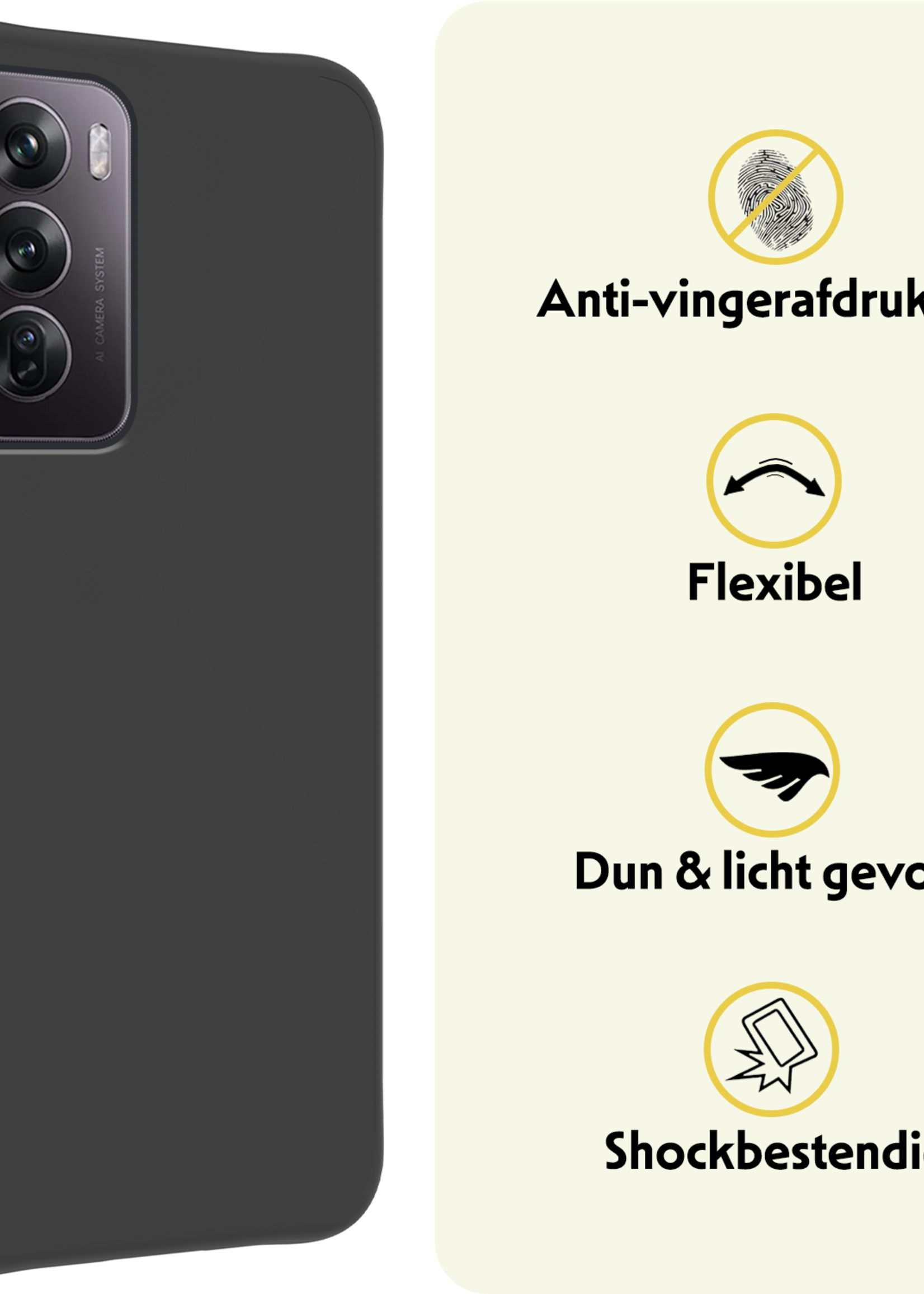 LUQ Hoes Geschikt voor Oppo Reno12 Pro Hoesje Siliconen Back Cover Case - Hoesje Geschikt voor Oppo Reno12 Pro Hoes Cover Hoesje - Zwart - 2 Stuks