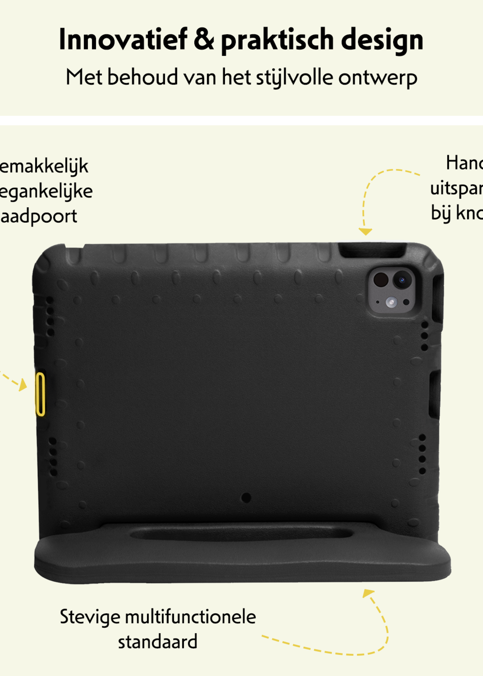 LUQ iPad Pro 13 inch 2024 Hoes Kinder Hoesje Kids Case Cover Kids Proof - iPad Pro 13 inch 2024 Kinder Hoes - Zwart