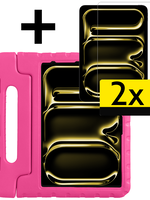 LUQ LUQ iPad Pro 2024 (13 inch) Kinderhoes Met 2x Screenprotector - Roze
