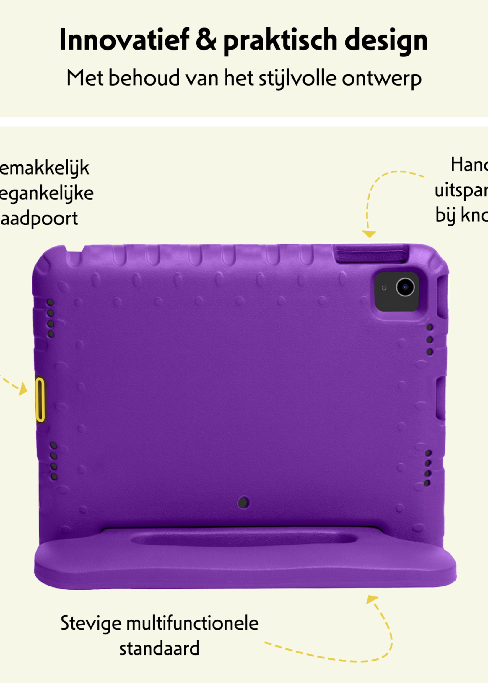 LUQ iPad Air 2024 Hoes Kinder Hoesje Kids Case Cover Kids Proof - iPad Air 6 (13 inch) Kinder Hoes - Paars