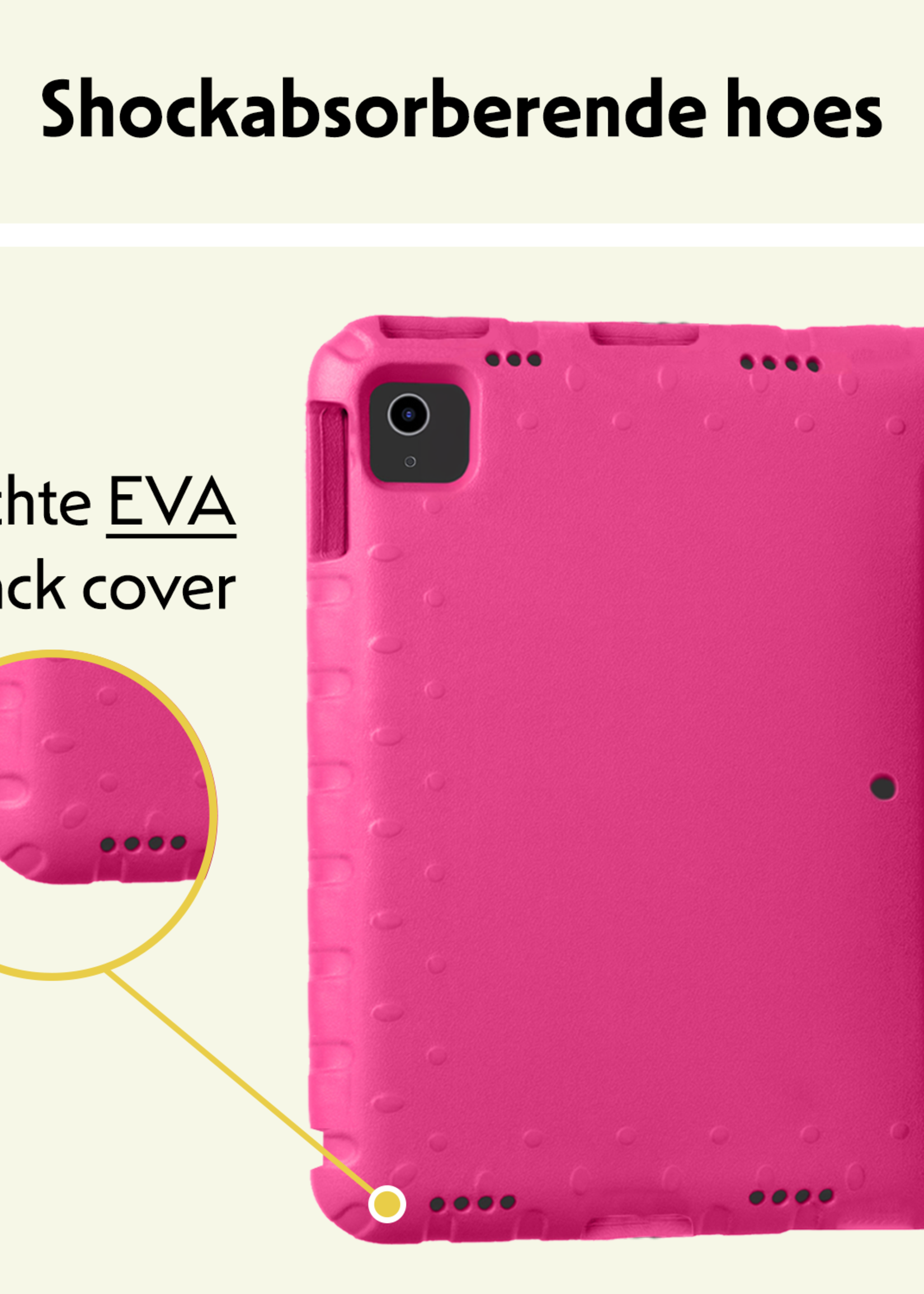 LUQ iPad Air 2024 Hoes Kinder Hoesje Kids Case Cover Kids Proof - iPad Air 6 (13 inch) Kinder Hoes - Roze