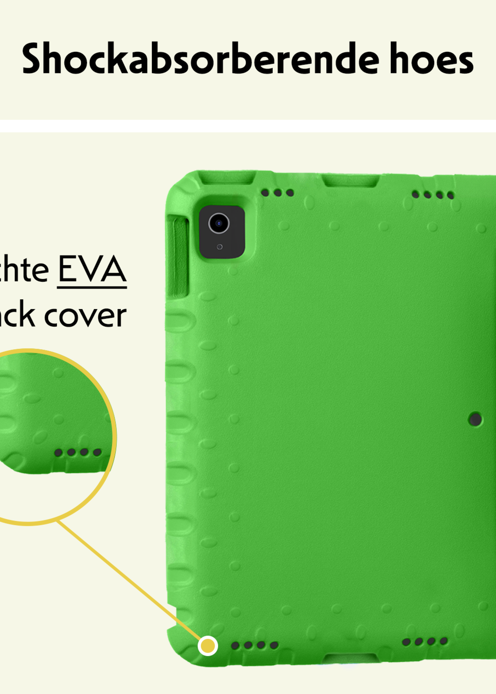 LUQ iPad Air 2024 Hoes Kinder Hoesje Kids Case Cover Kids Proof Met Screenprotector - iPad Air 6 (13 inch) Kinder Hoes - Groen