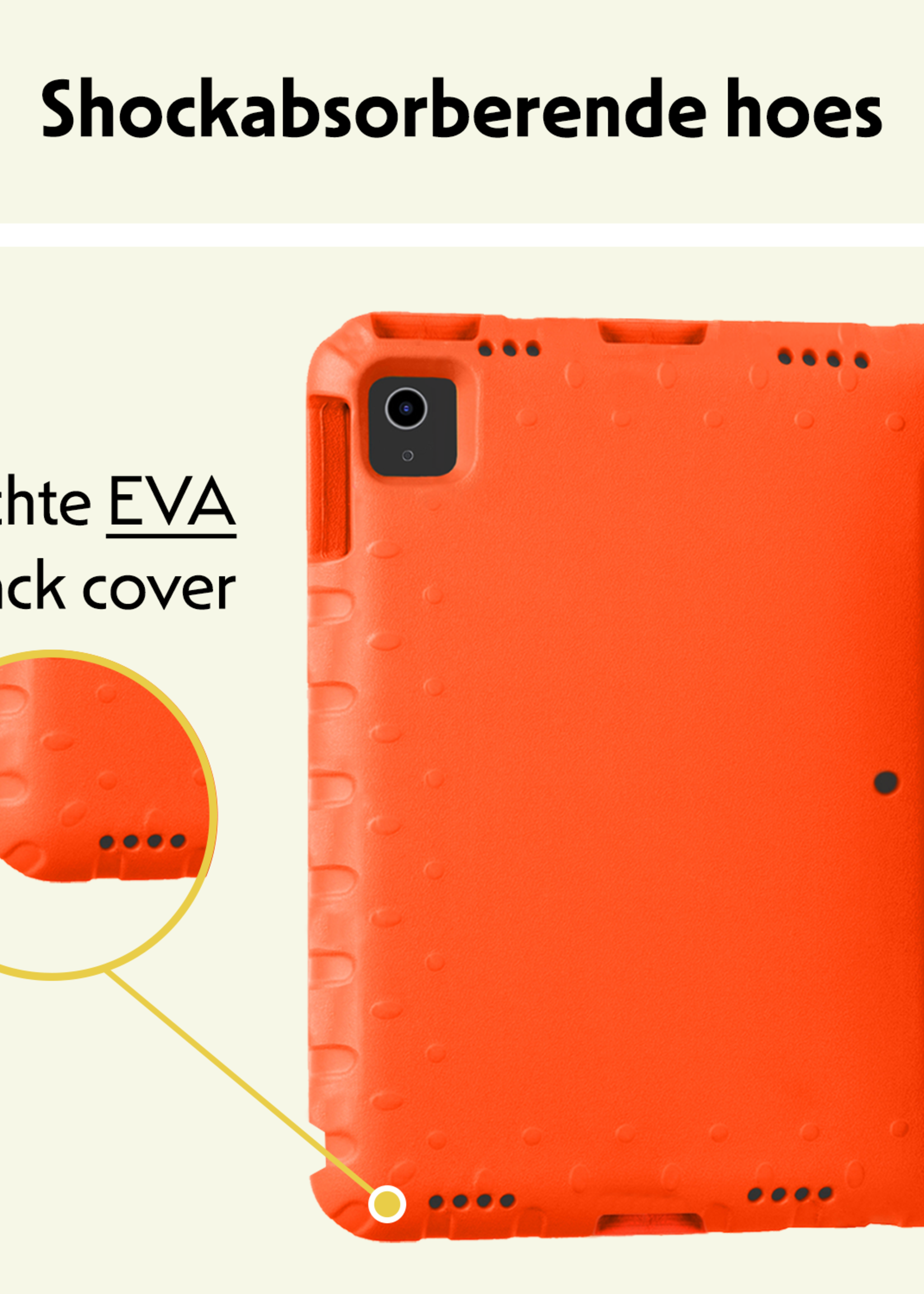 LUQ iPad Air 2024 Hoes Kinder Hoesje Kids Case Cover Kids Proof Met Screenprotector - iPad Air 6 (13 inch) Kinder Hoes - Oranje