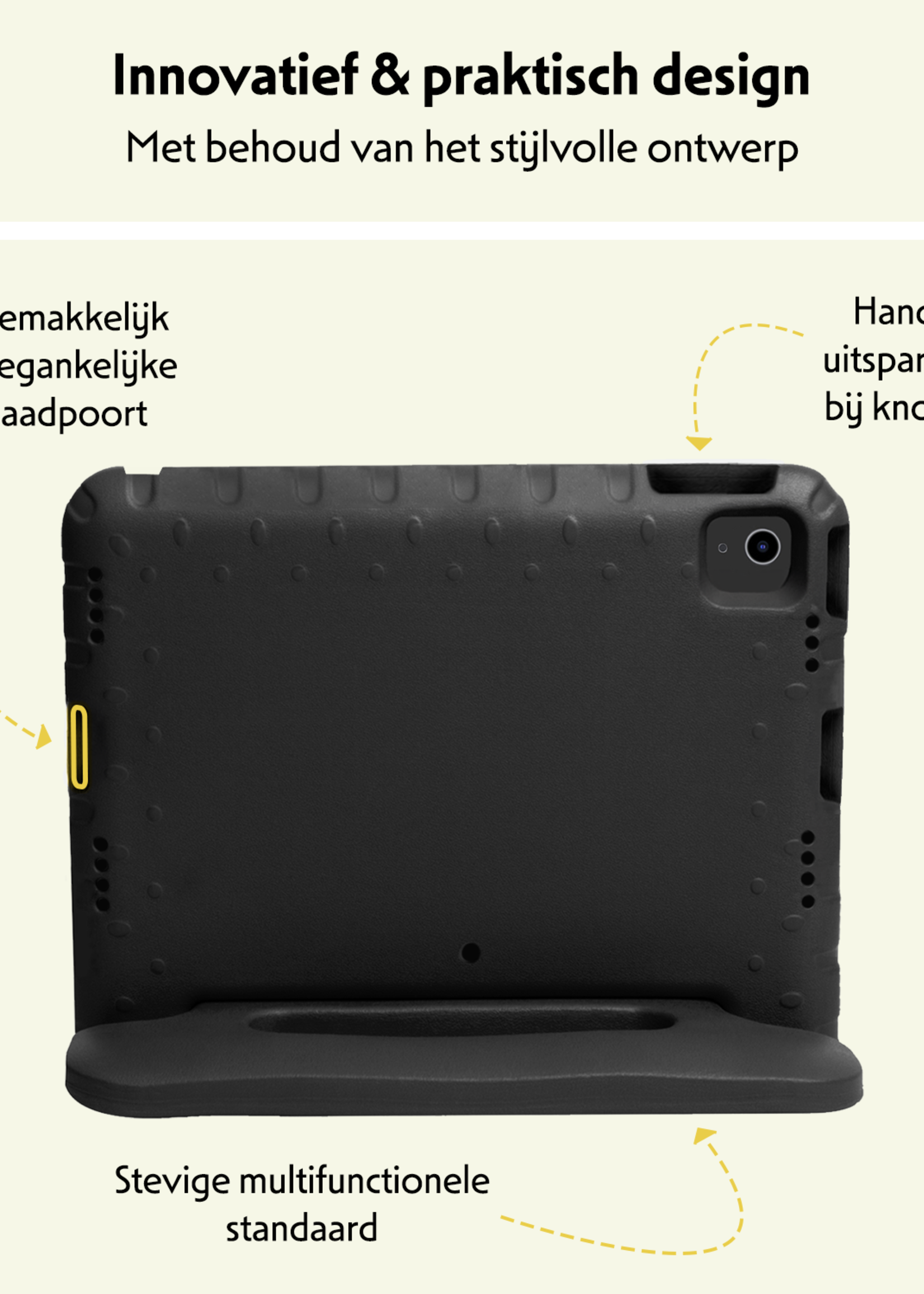 LUQ iPad Air 2024 Hoes Kinder Hoesje Kids Case Cover Kids Proof Met Screenprotector - iPad Air 6 (13 inch) Kinder Hoes - Zwart