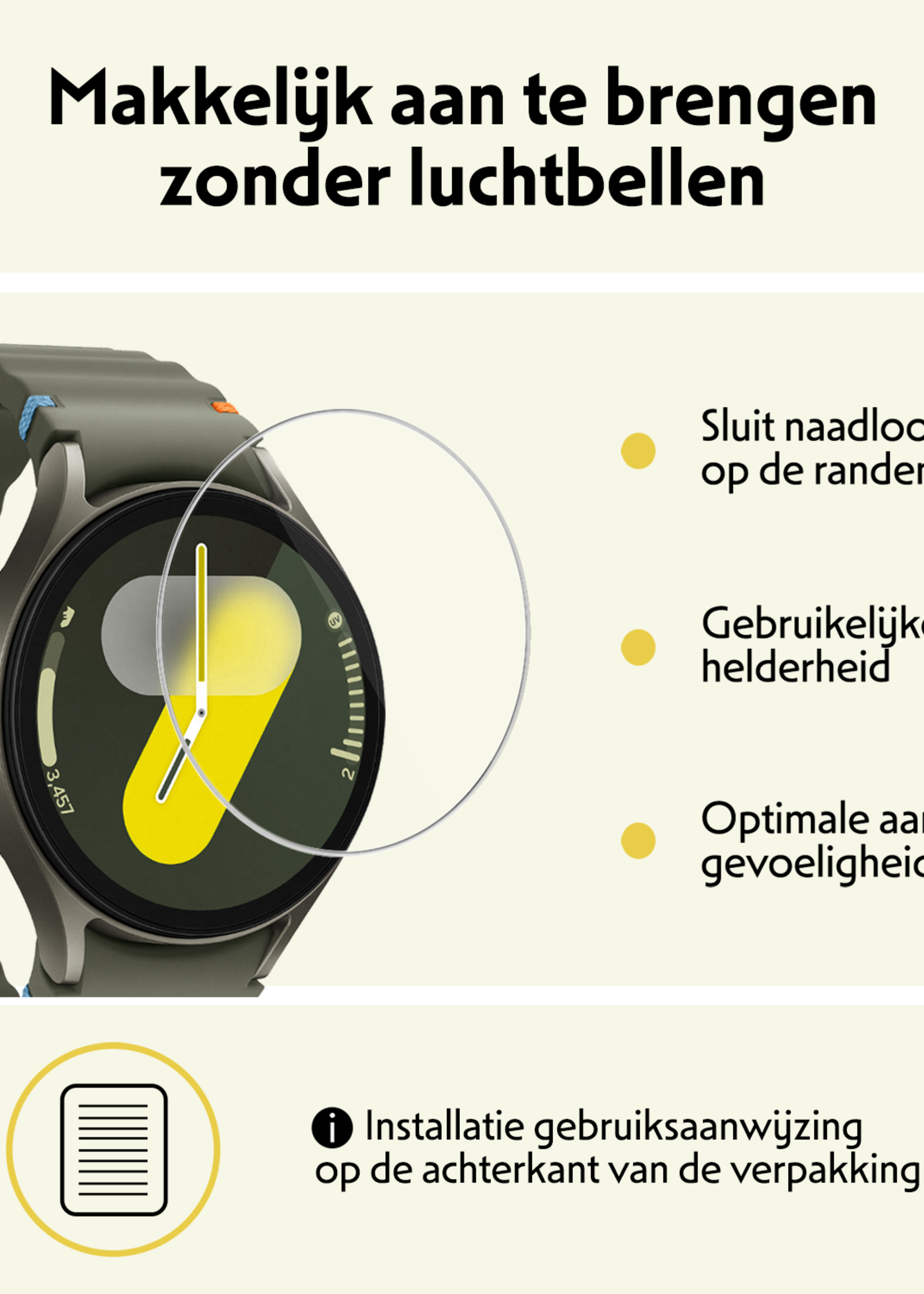 LUQ Screenprotector Geschikt voor Samsung Watch 7 40 mm Screenprotector Glas Gehard Screen Cover - Screen Protector Geschikt voor Samsung Galaxy Watch 7 (40 mm) Screenprotector Tempered Glass