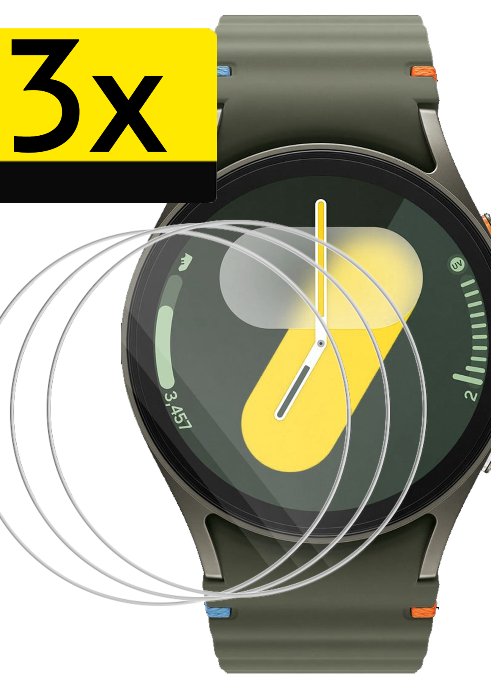 LUQ Screenprotector Geschikt voor Samsung Watch 7 40 mm Screenprotector Glas Gehard Screen Cover - Screen Protector Geschikt voor Samsung Galaxy Watch 7 (40 mm) Screenprotector Tempered Glass - 3 PACK