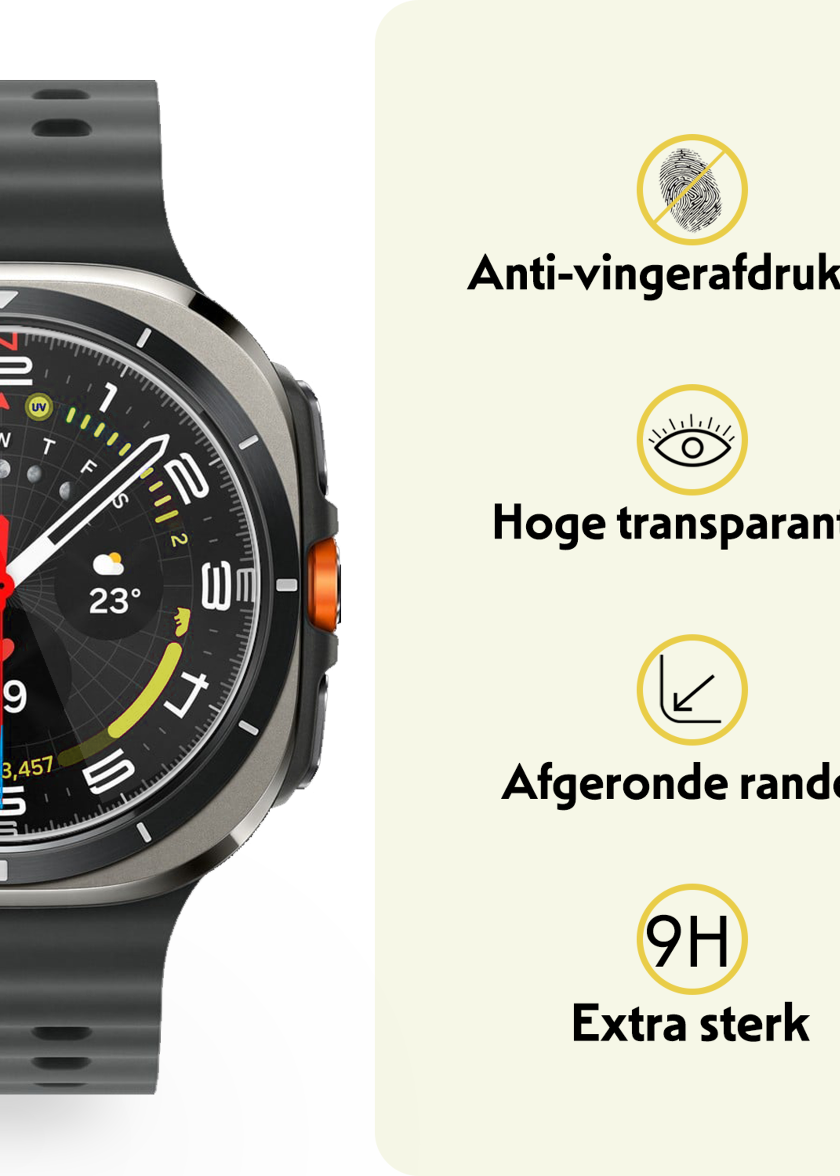 LUQ Screenprotector Geschikt voor Samsung Watch 7 Ultra 47 mm Screenprotector Glas Gehard Screen Cover - Screen Protector Geschikt voor Samsung Galaxy Watch 7 Ultra (47 mm) Screenprotector Tempered Glass