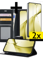 LUQ LUQ OnePlus Nord CE4 Hoesje Bookcase Met 2x Screenprotector - Zwart