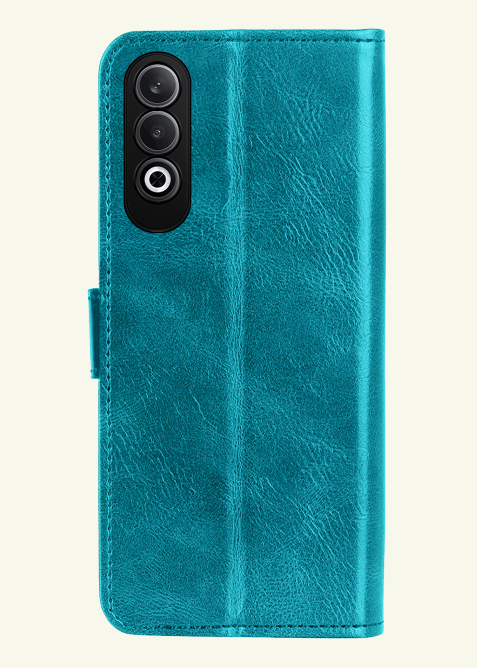 LUQ Hoesje Geschikt voor OnePlus Nord CE4 Hoesje Book Case Hoes Portemonnee Cover Walletcase Met 2x Screenprotector - Hoes Geschikt voor OnePlus Nord CE4 Hoes Bookcase Hoesje - Turquoise