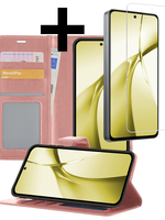 LUQ LUQ OnePlus Nord CE4 Hoesje Bookcase Met Screenprotector - Rose Goud