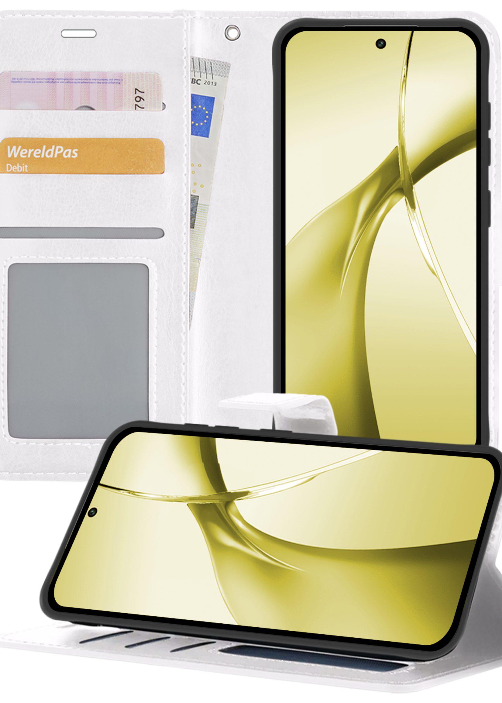 LUQ Hoesje Geschikt voor OnePlus Nord CE4 Hoesje Book Case Hoes Portemonnee Cover Walletcase - Hoes Geschikt voor OnePlus Nord CE4 Hoes Bookcase Hoesje - Wit