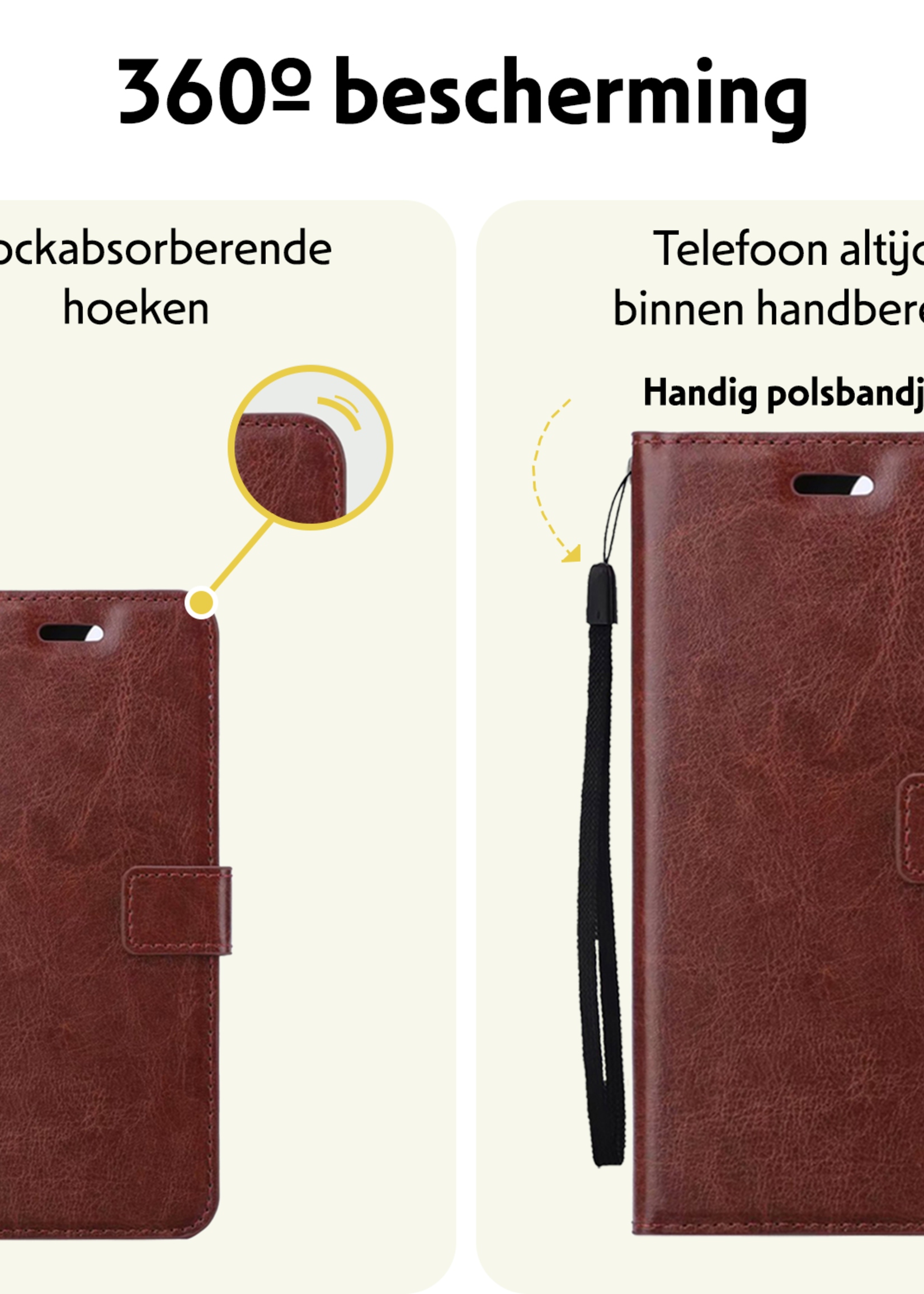 LUQ Hoesje Geschikt voor OnePlus Nord CE4 Hoesje Book Case Hoes Portemonnee Cover Walletcase - Hoes Geschikt voor OnePlus Nord CE4 Hoes Bookcase Hoesje - Bruin
