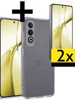 LUQ LUQ OnePlus Nord CE4 Hoesje Siliconen Met 2x Screenprotector - Transparant