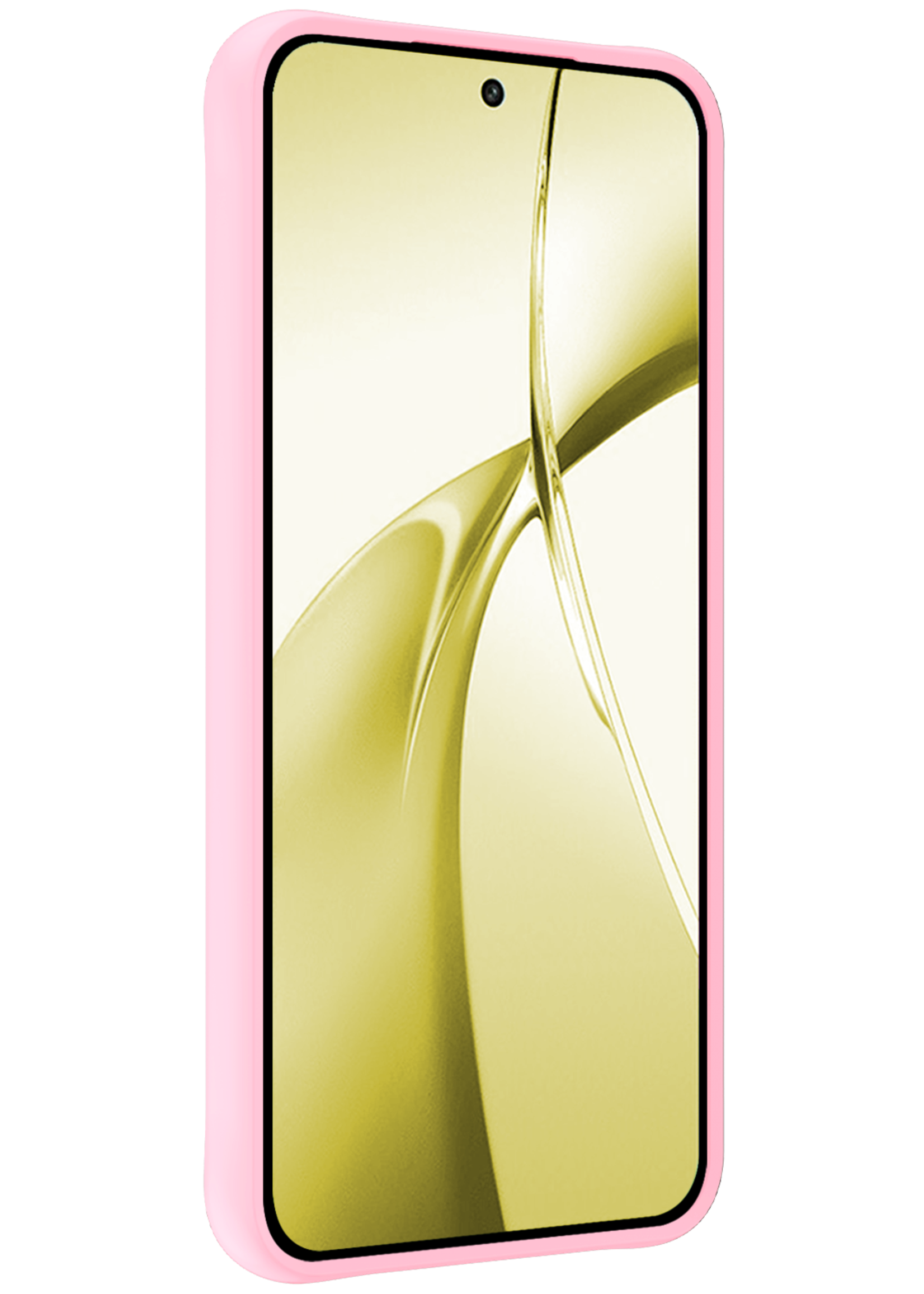 LUQ Hoesje Geschikt voor OnePlus Nord CE4 Hoesje Siliconen Case Hoes Met 2x Screenprotector - Hoes Geschikt voor OnePlus Nord CE4 Hoes Cover Case - Lichtroze