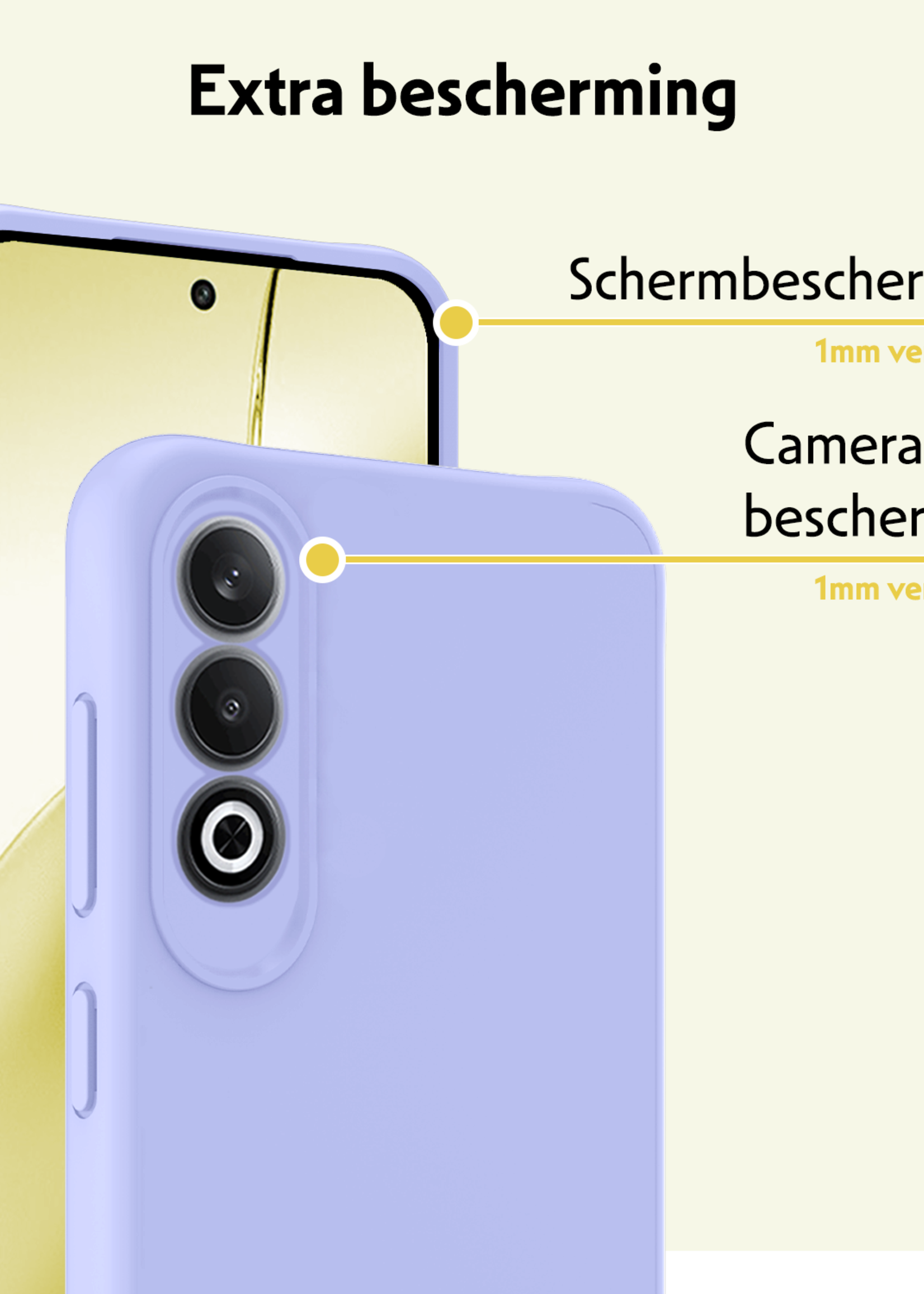 LUQ Hoesje Geschikt voor OnePlus Nord CE4 Hoesje Siliconen Case Hoes Met 2x Screenprotector - Hoes Geschikt voor OnePlus Nord CE4 Hoes Cover Case - Lichtblauw