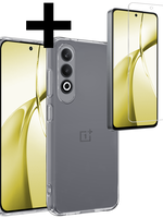 LUQ LUQ OnePlus Nord CE4 Hoesje Siliconen Met Screenprotector - Transparant