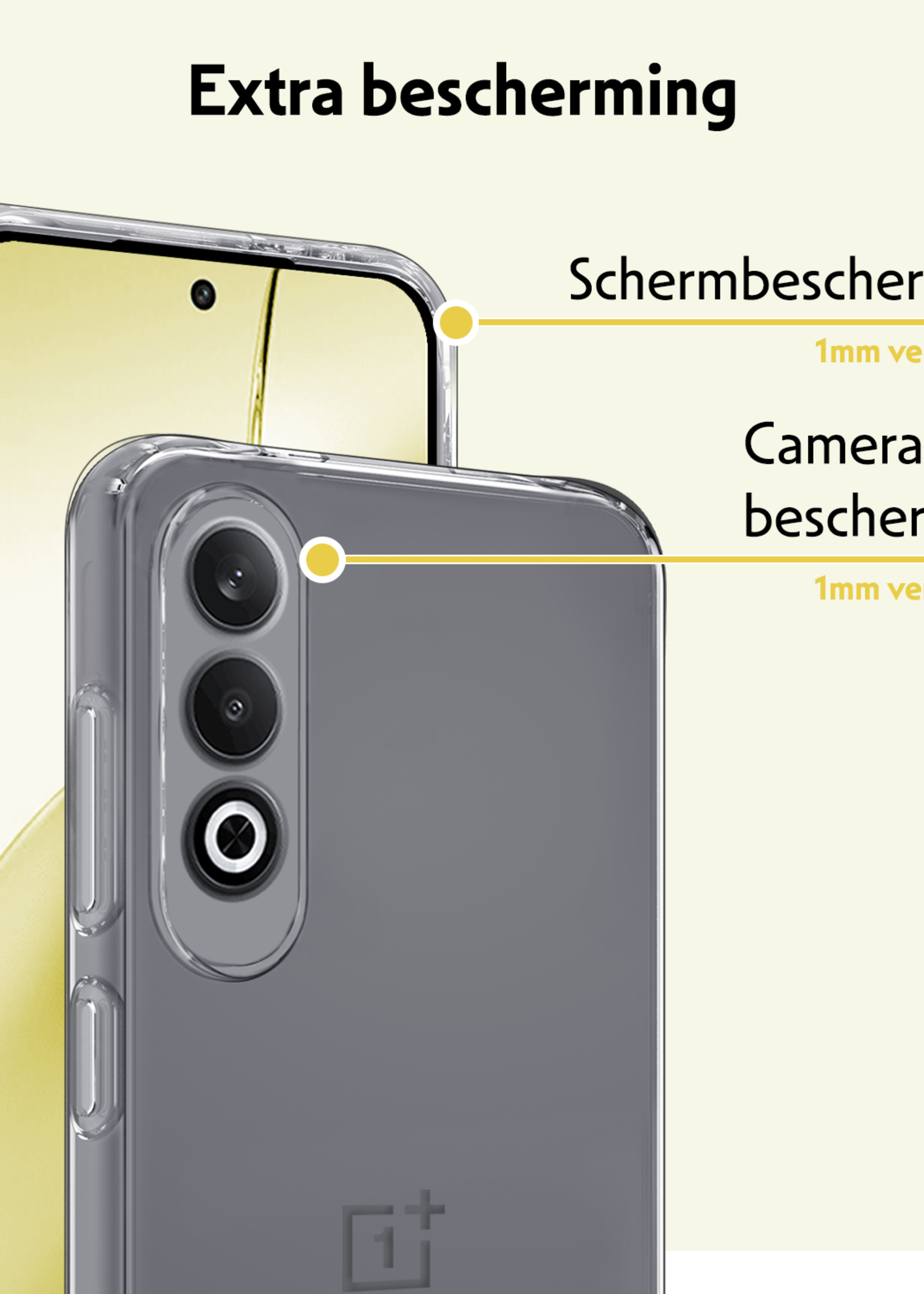 LUQ Hoesje Geschikt voor OnePlus Nord CE4 Hoesje Siliconen Case Hoes Met Screenprotector - Hoes Geschikt voor OnePlus Nord CE4 Hoes Cover Case - Transparant