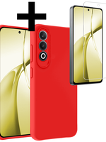 LUQ LUQ OnePlus Nord CE4 Hoesje Siliconen Met Screenprotector - Rood