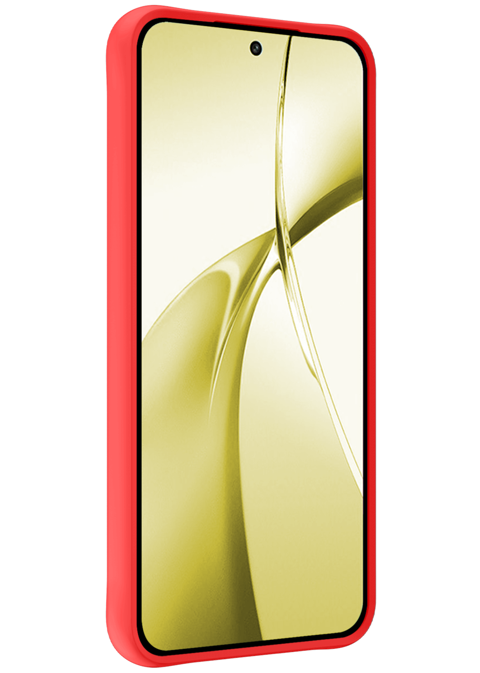 LUQ Hoesje Geschikt voor OnePlus Nord CE4 Hoesje Siliconen Case Hoes Met Screenprotector - Hoes Geschikt voor OnePlus Nord CE4 Hoes Cover Case - Rood