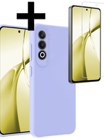LUQ LUQ OnePlus Nord CE4 Hoesje Siliconen Met Screenprotector - Lichtblauw
