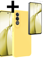 LUQ LUQ OnePlus Nord CE4 Hoesje Siliconen Met Screenprotector - Geel