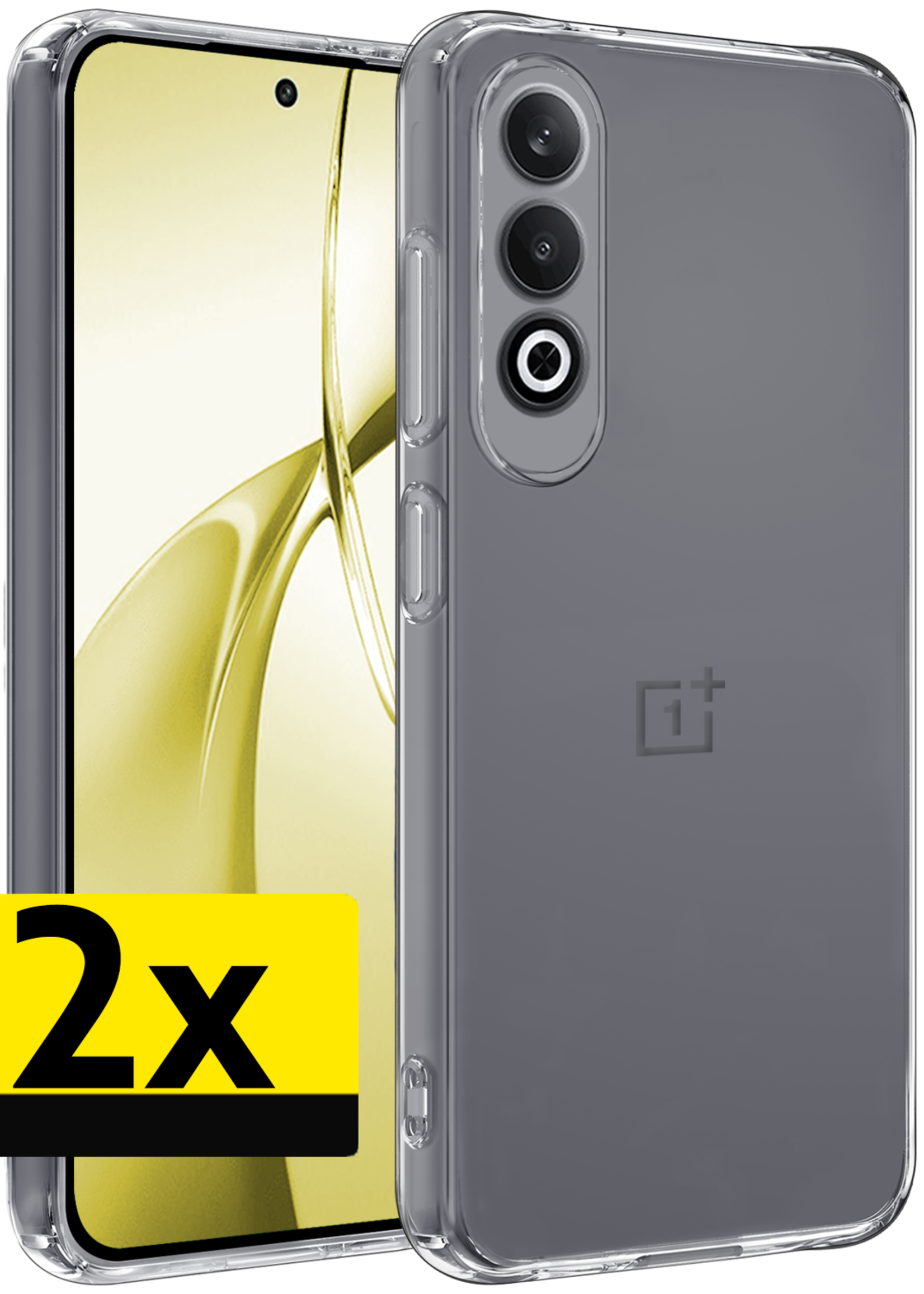 LUQ Hoesje Geschikt voor OnePlus Nord CE4 Hoesje Siliconen Case Hoes - Hoes Geschikt voor OnePlus Nord CE4 Hoes Cover Case - Transparant - 2 PACK