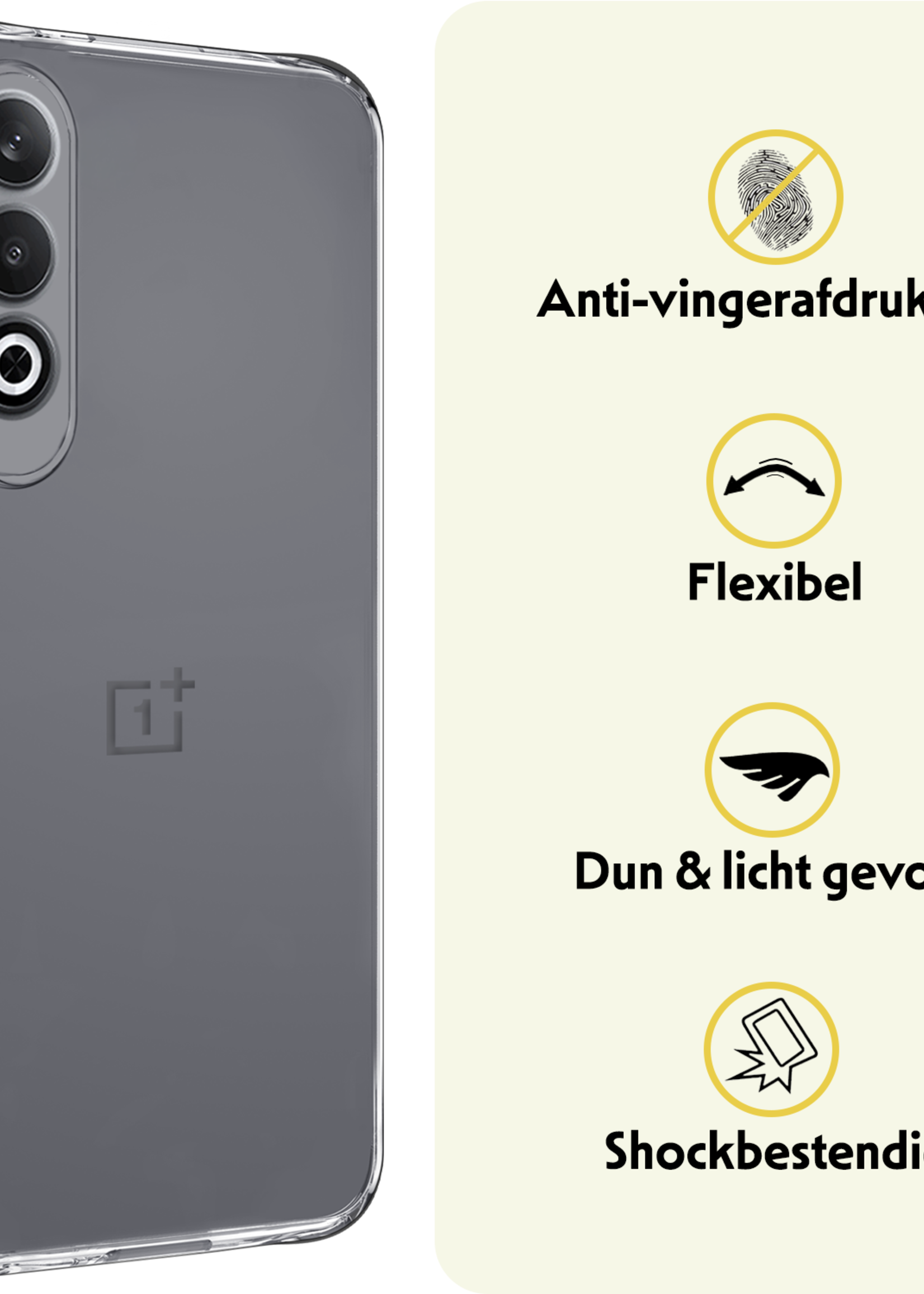 LUQ Hoesje Geschikt voor OnePlus Nord CE4 Hoesje Siliconen Case Hoes - Hoes Geschikt voor OnePlus Nord CE4 Hoes Cover Case - Transparant - 2 PACK