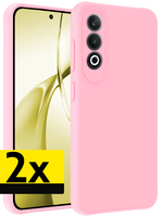 LUQ LUQ OnePlus Nord CE4 Hoesje Siliconen - Lichtroze - 2 PACK