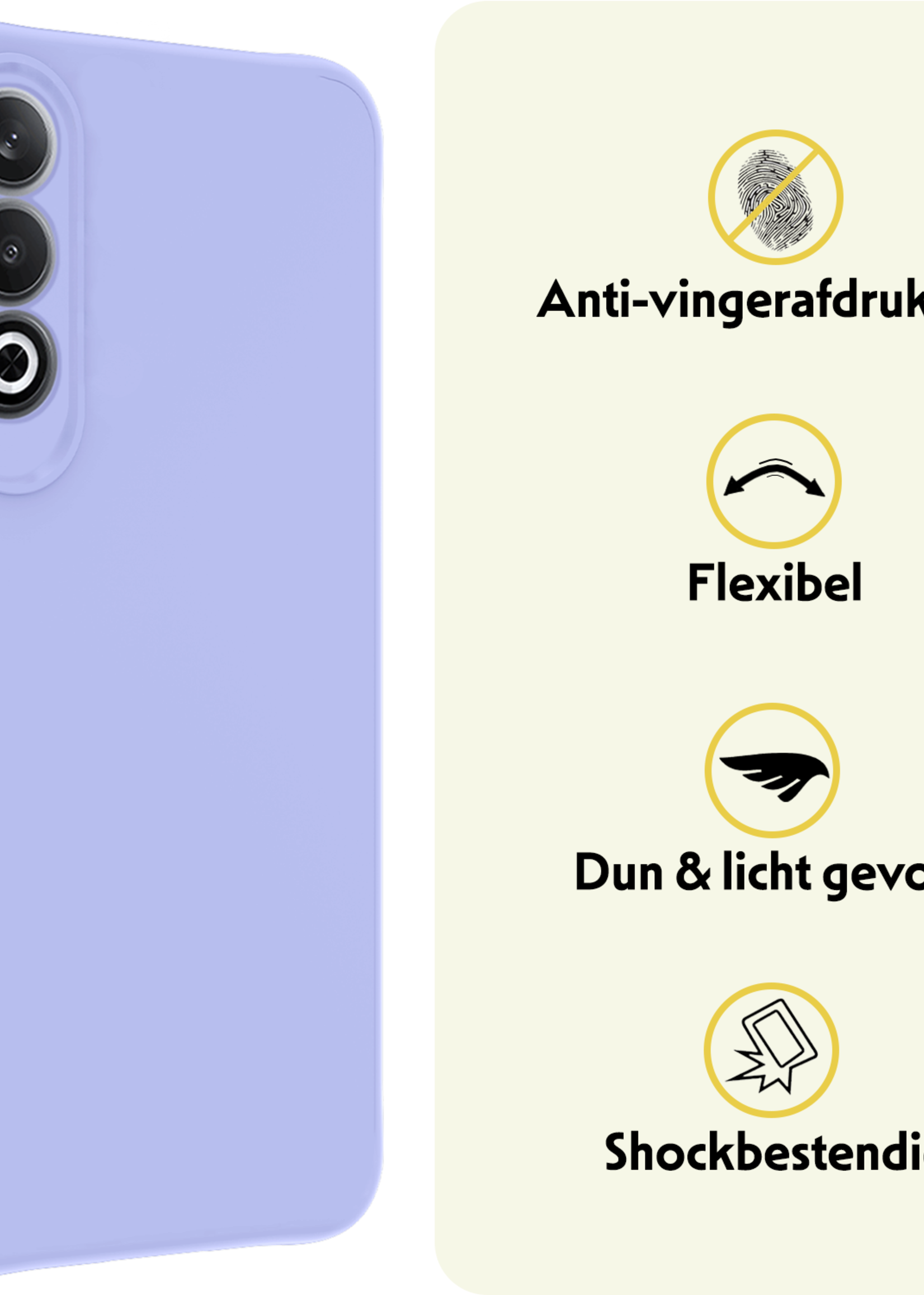 LUQ Hoesje Geschikt voor OnePlus Nord CE4 Hoesje Siliconen Case Hoes - Hoes Geschikt voor OnePlus Nord CE4 Hoes Cover Case - Lichtblauw - 2 PACK