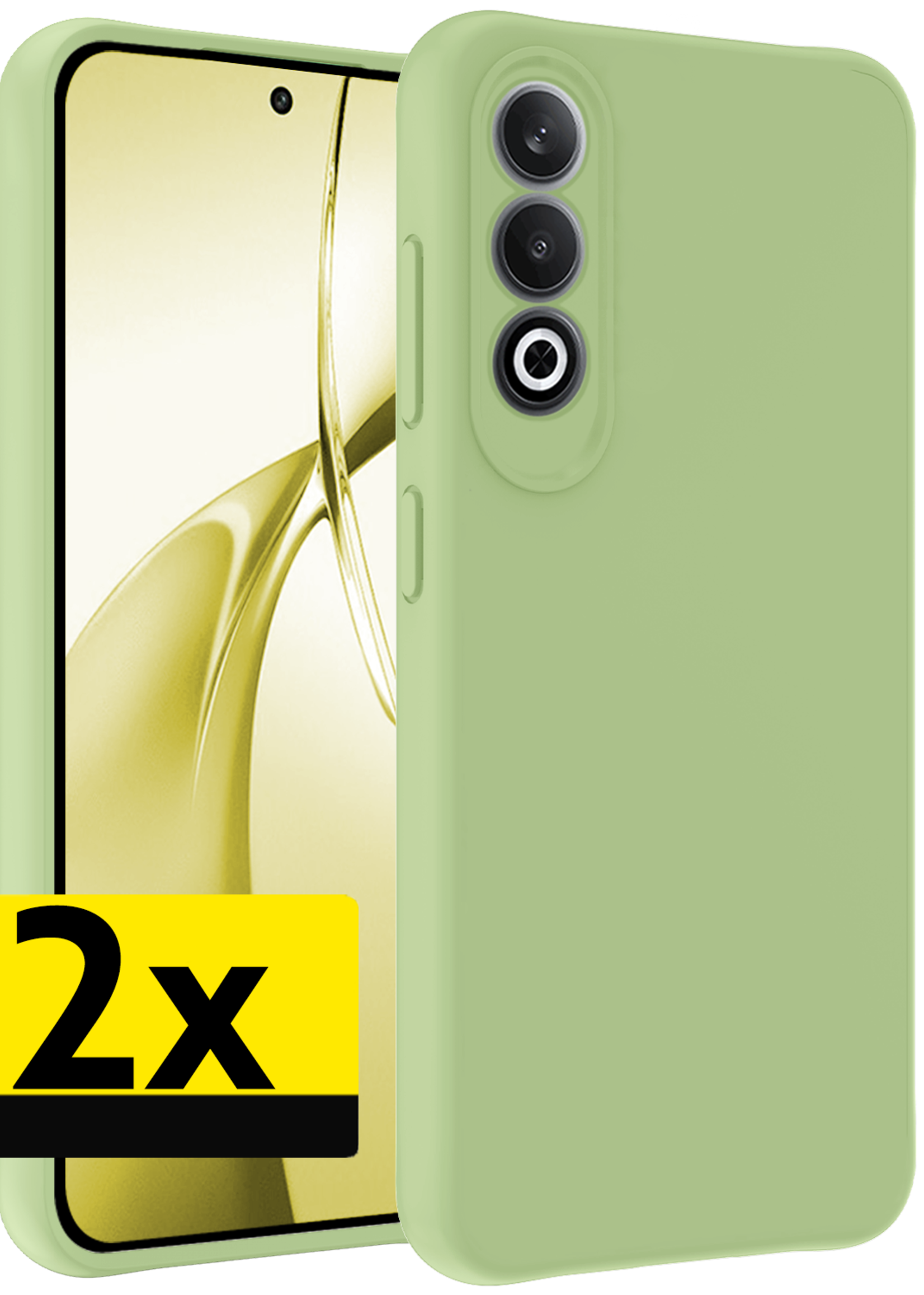 LUQ Hoesje Geschikt voor OnePlus Nord CE4 Hoesje Siliconen Case Hoes - Hoes Geschikt voor OnePlus Nord CE4 Hoes Cover Case - Groen - 2 PACK