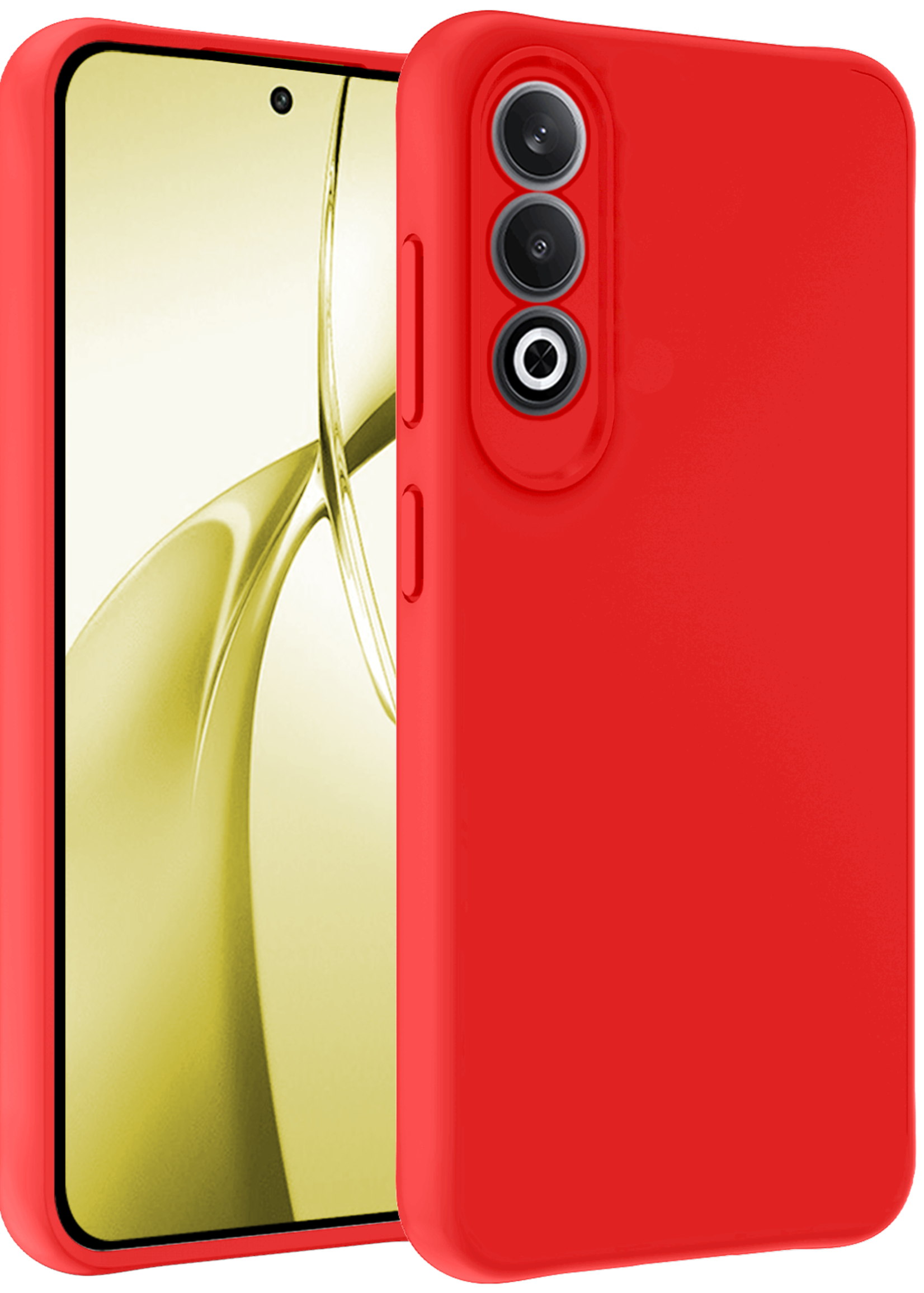 LUQ Hoesje Geschikt voor OnePlus Nord CE4 Hoesje Siliconen Case Hoes - Hoes Geschikt voor OnePlus Nord CE4 Hoes Cover Case - Rood