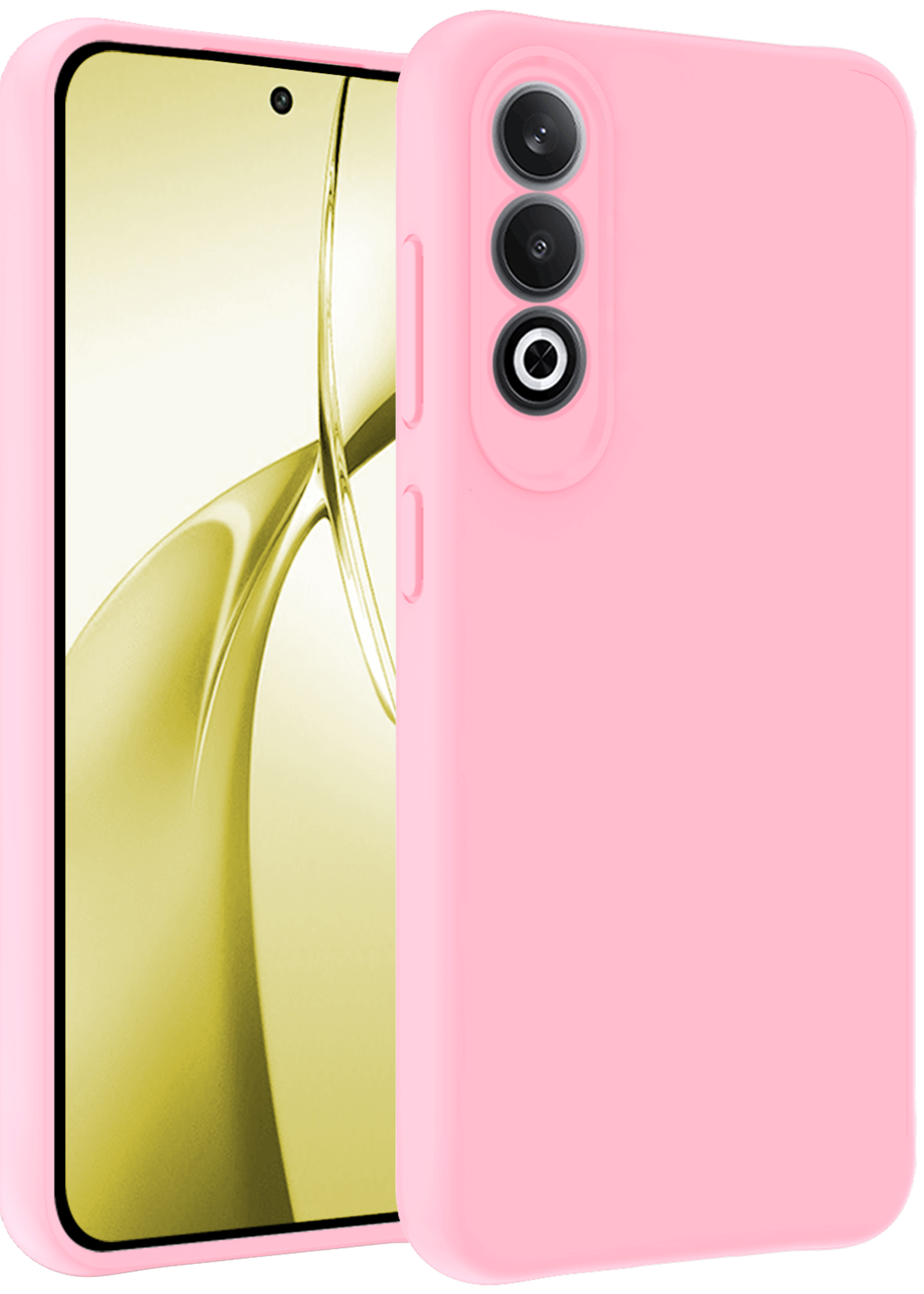 LUQ Hoesje Geschikt voor OnePlus Nord CE4 Hoesje Siliconen Case Hoes - Hoes Geschikt voor OnePlus Nord CE4 Hoes Cover Case - Lichtroze