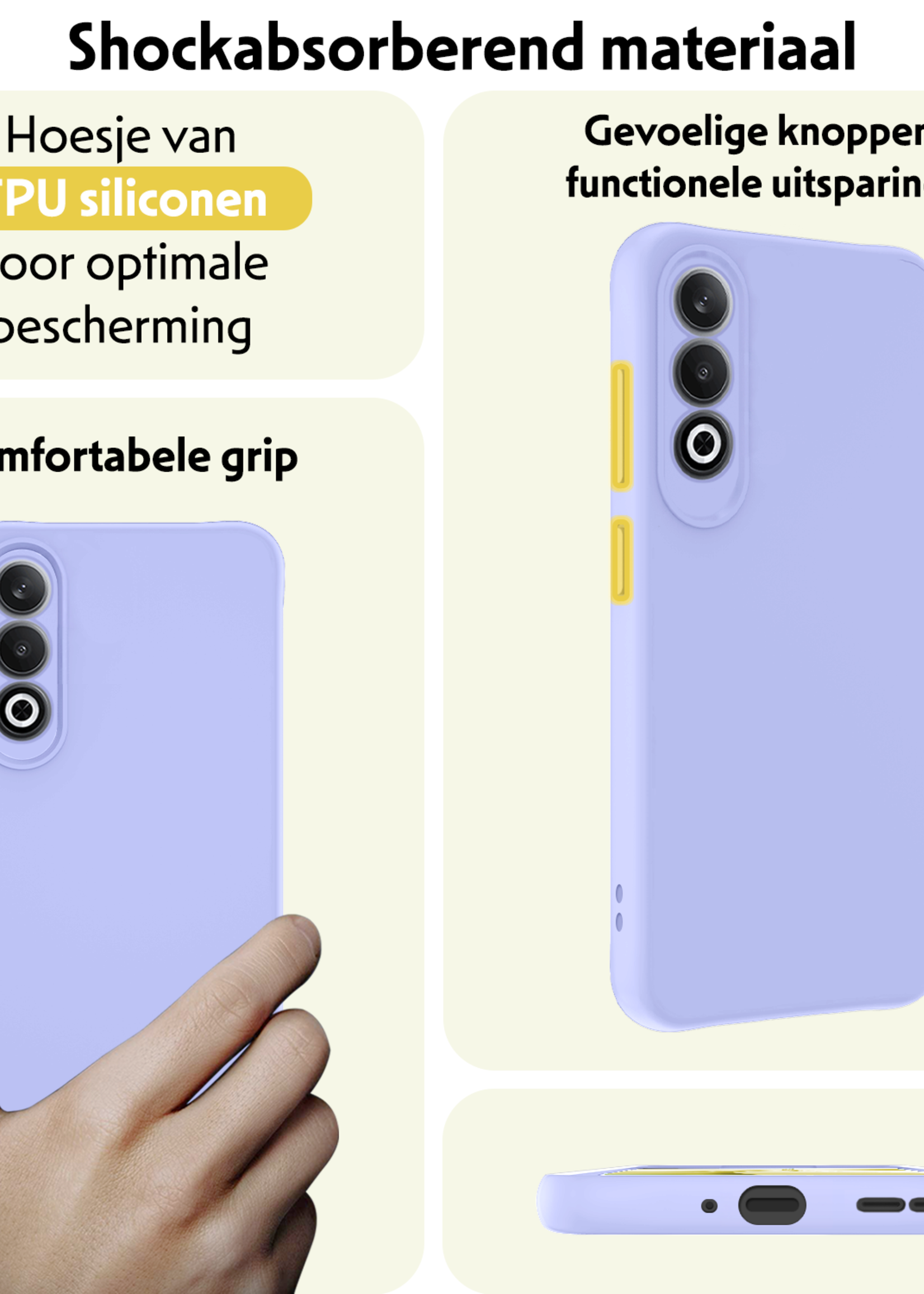 LUQ Hoesje Geschikt voor OnePlus Nord CE4 Hoesje Siliconen Case Hoes - Hoes Geschikt voor OnePlus Nord CE4 Hoes Cover Case - Lichtblauw