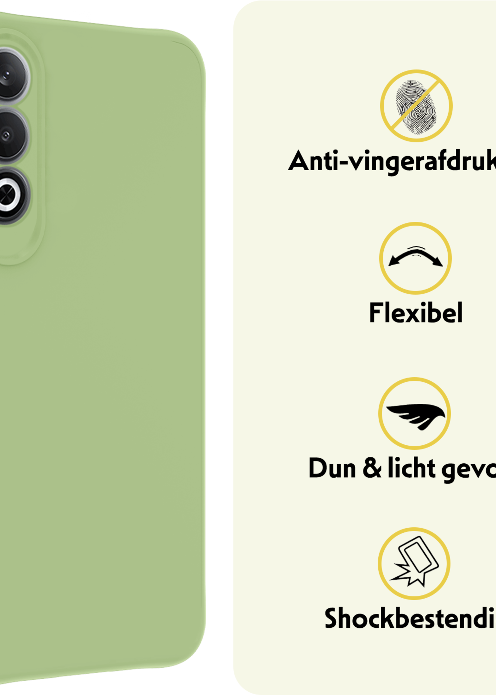 LUQ Hoesje Geschikt voor OnePlus Nord CE4 Hoesje Siliconen Case Hoes - Hoes Geschikt voor OnePlus Nord CE4 Hoes Cover Case - Groen