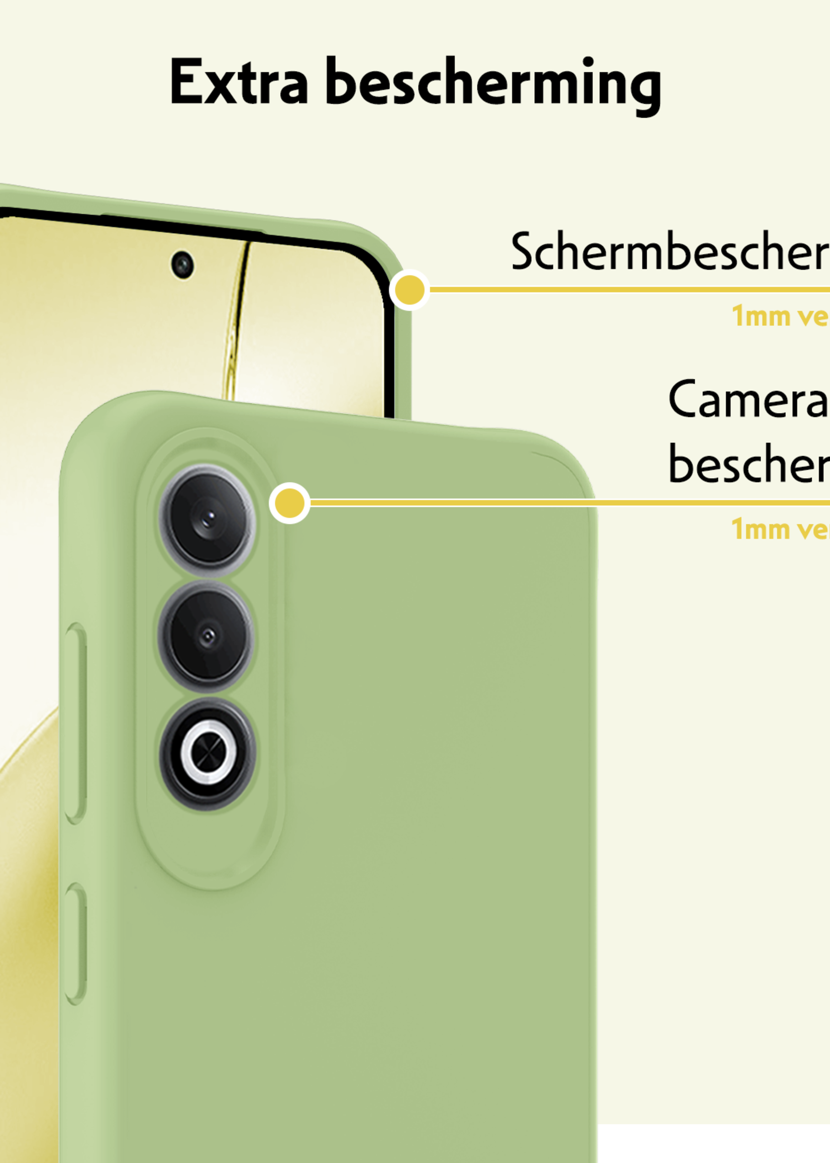 LUQ Hoesje Geschikt voor OnePlus Nord CE4 Hoesje Siliconen Case Hoes - Hoes Geschikt voor OnePlus Nord CE4 Hoes Cover Case - Groen