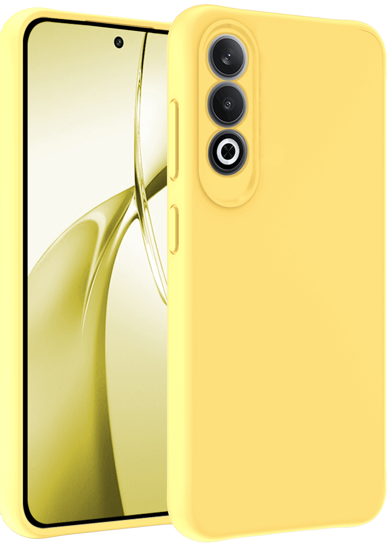 LUQ Hoesje Geschikt voor OnePlus Nord CE4 Hoesje Siliconen Case Hoes - Hoes Geschikt voor OnePlus Nord CE4 Hoes Cover Case - Geel