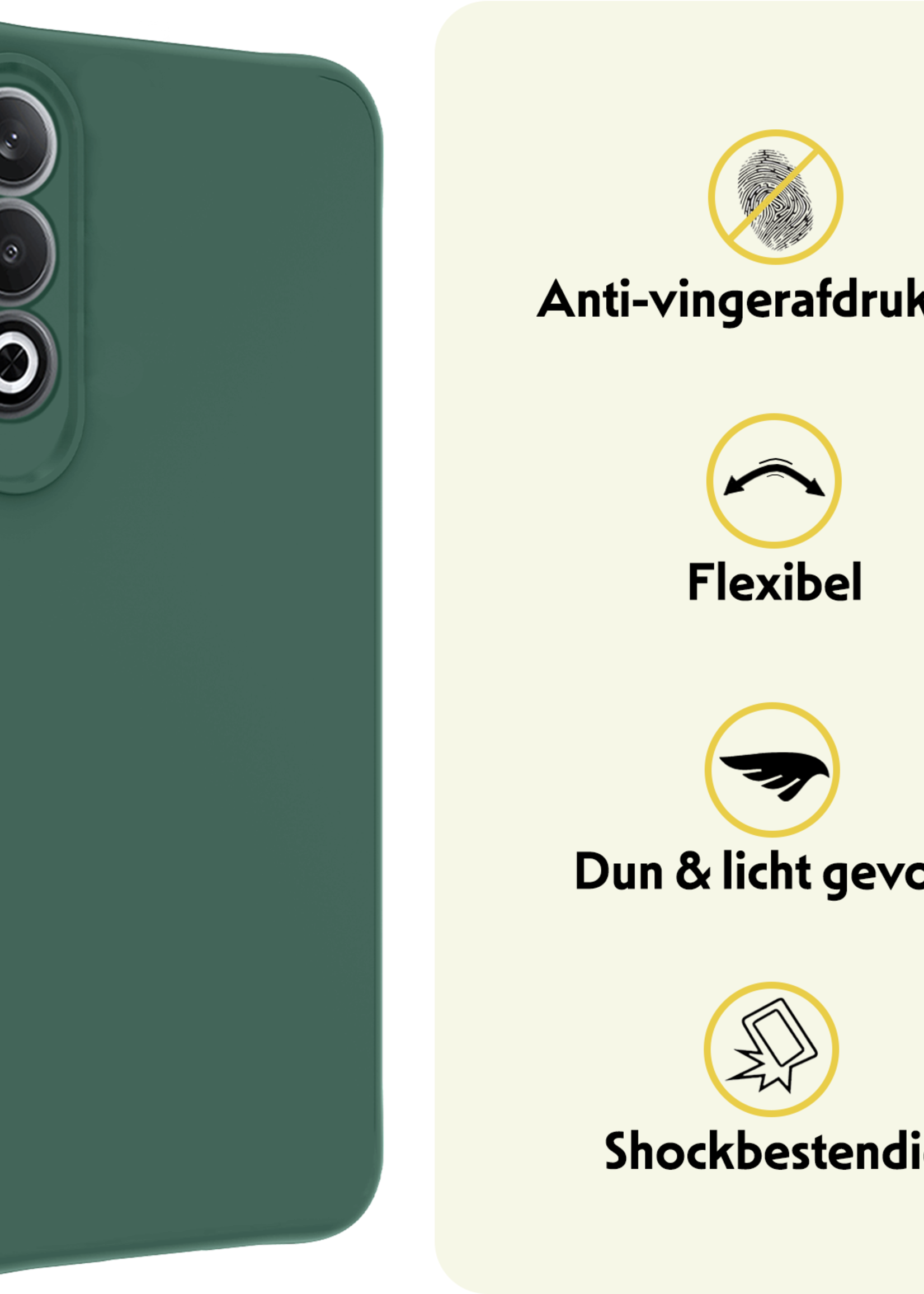 LUQ Hoesje Geschikt voor OnePlus Nord CE4 Hoesje Siliconen Case Hoes - Hoes Geschikt voor OnePlus Nord CE4 Hoes Cover Case - Donkergroen