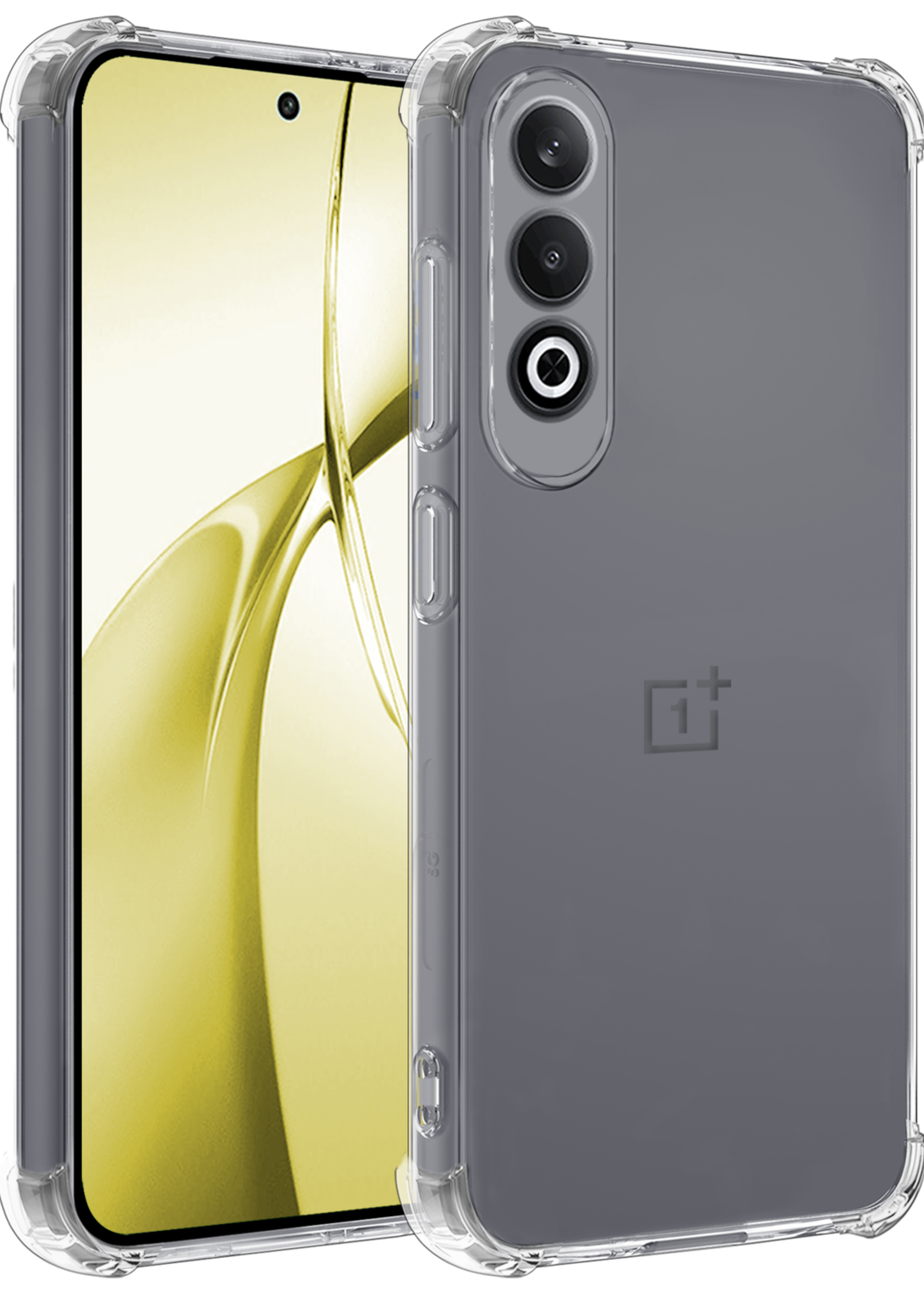 LUQ Hoesje Geschikt voor OnePlus Nord CE4 Hoesje Siliconen Shock Proof Case Hoes - Hoes Geschikt voor OnePlus Nord CE4 Hoes Cover Case Shockproof - Transparant