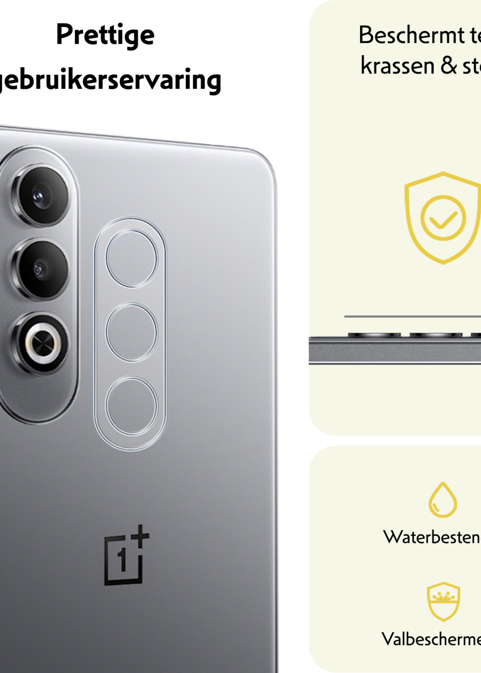 LUQ Screenprotector Geschikt voor OnePlus Nord CE4 Camera Lens Screenprotector Glas - Screenprotector Geschikt voor OnePlus Nord CE4 Screenprotector Camera Protector Gehard Glas - 3 PACK