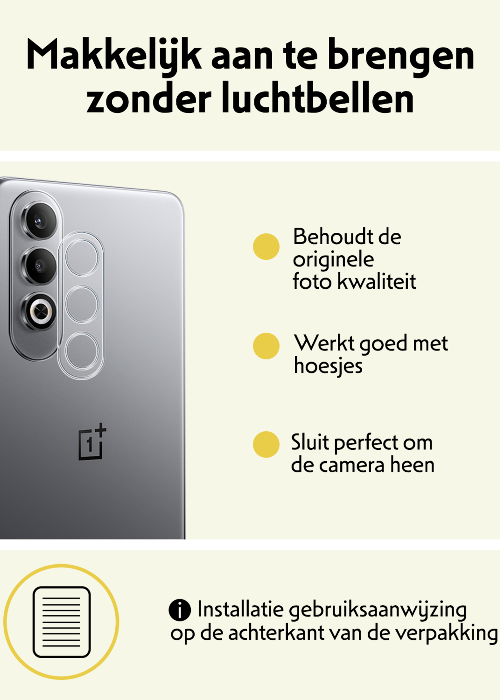 LUQ Screenprotector Geschikt voor OnePlus Nord CE4 Camera Lens Screenprotector Glas - Screenprotector Geschikt voor OnePlus Nord CE4 Screenprotector Camera Protector Gehard Glas