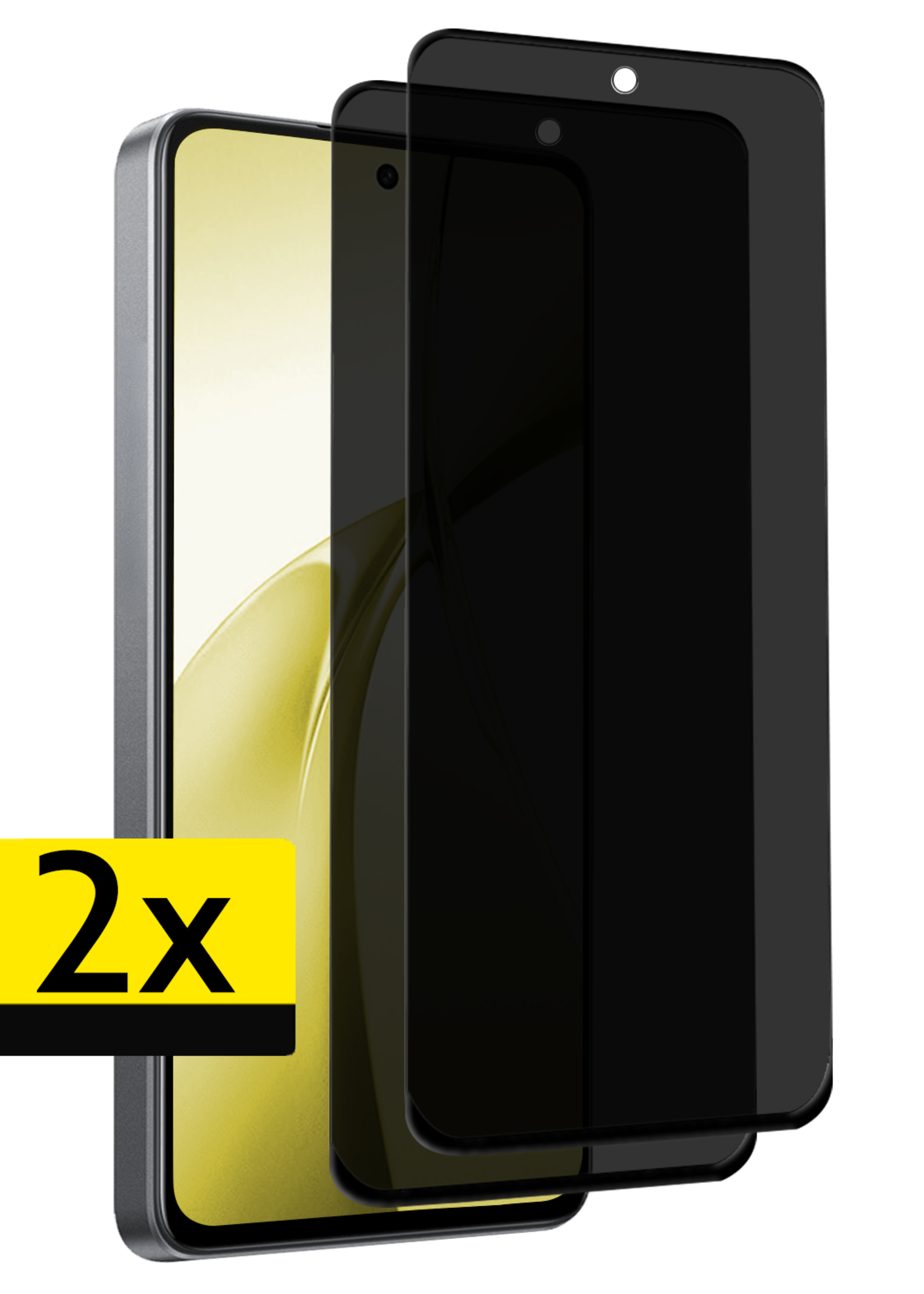 LUQ Screenprotector Geschikt voor OnePlus Nord CE4 Screenprotector Privacy Glas Gehard Full Cover - Screenprotector Geschikt voor OnePlus Nord CE4 Screenprotector Privacy Tempered Glass - 2 PACK